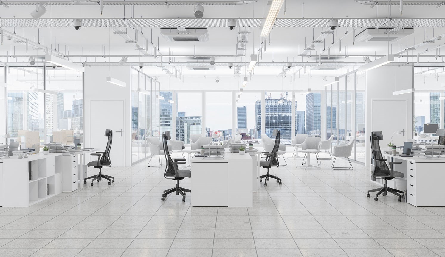empty white office